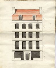 Façade du 3, rue Visconti, tel qu'il appraît dans le devis de 1742